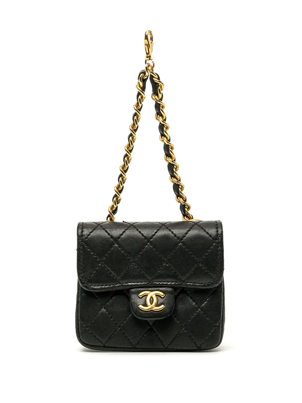 

Chanel Pre-Owned bolsa mini con capitonado de rombos 1990 - Negro