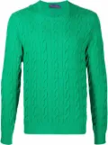 Ralph Lauren Purple Label cable-knit long-sleeved sweater - Green