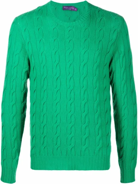 Ralph Lauren Purple Label cable-knit long-sleeved sweater