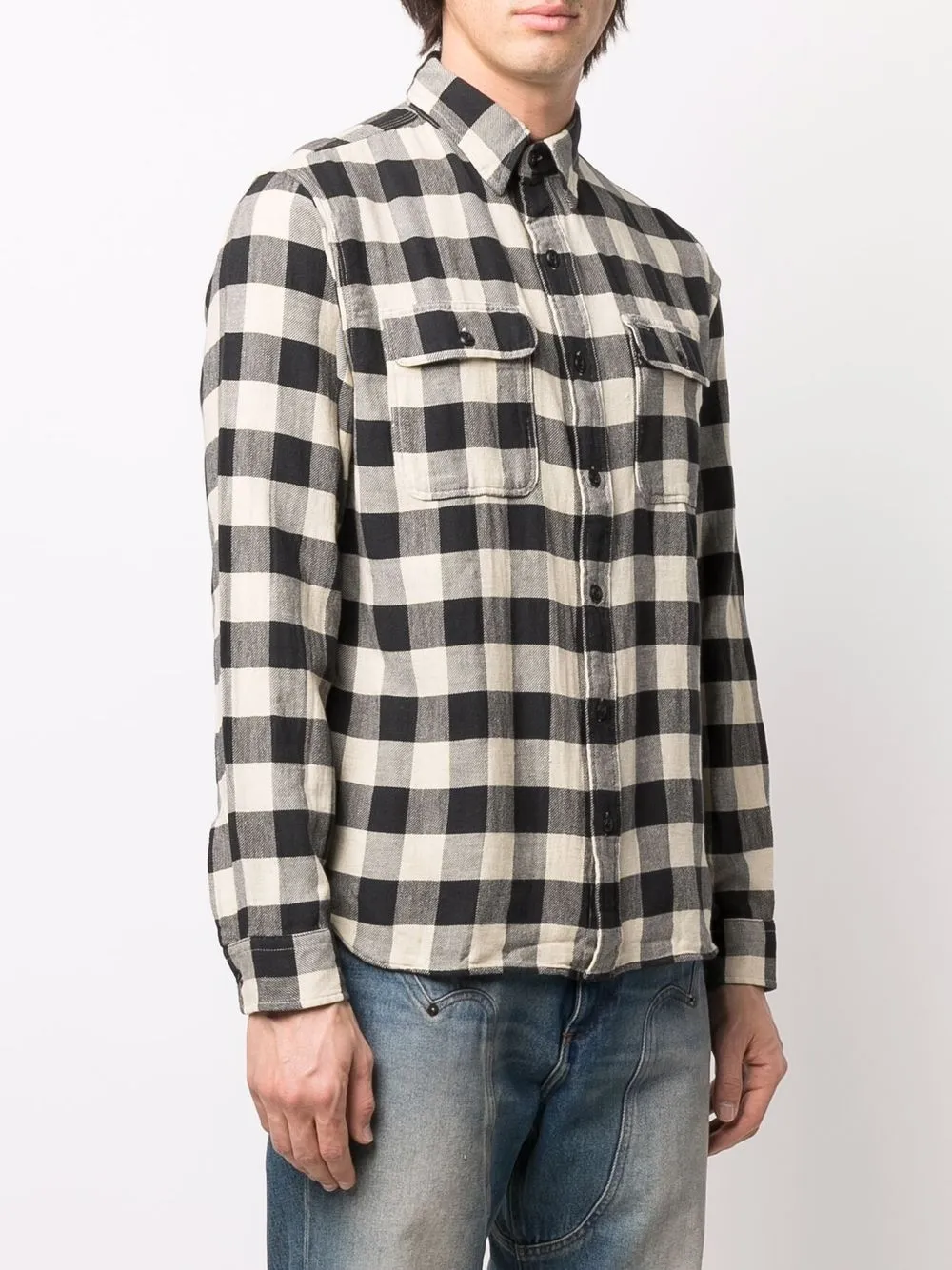  Ralph Lauren Rrl Kariertes Hemd   Schwarz 