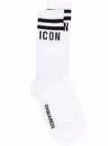 DSQUARED2 intarsia-knit logo socks - White