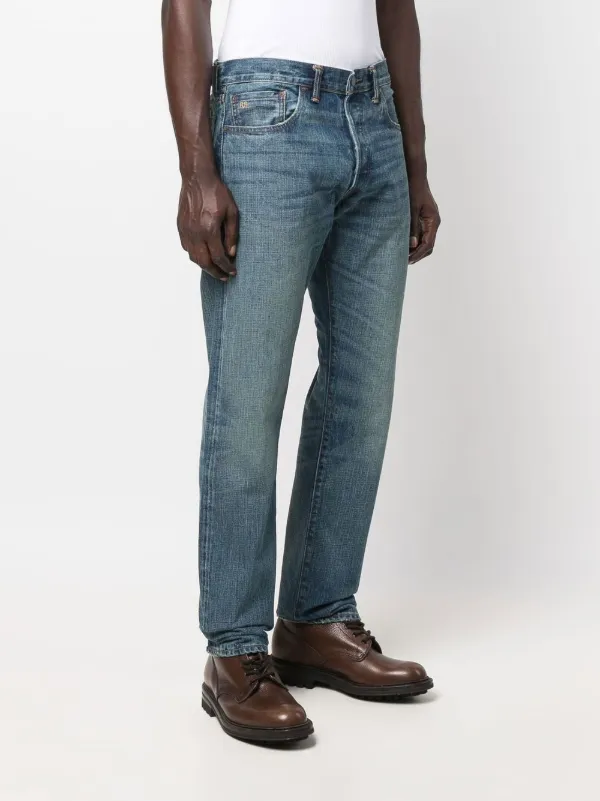 RRL ダークブルー ストレートデニム Ralph Lauren RRL スリム ストレートジーンズ | ブルー | FARFETCH JP