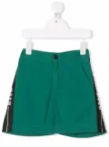 MSGM Kids logo-tape elasticated shorts - Green