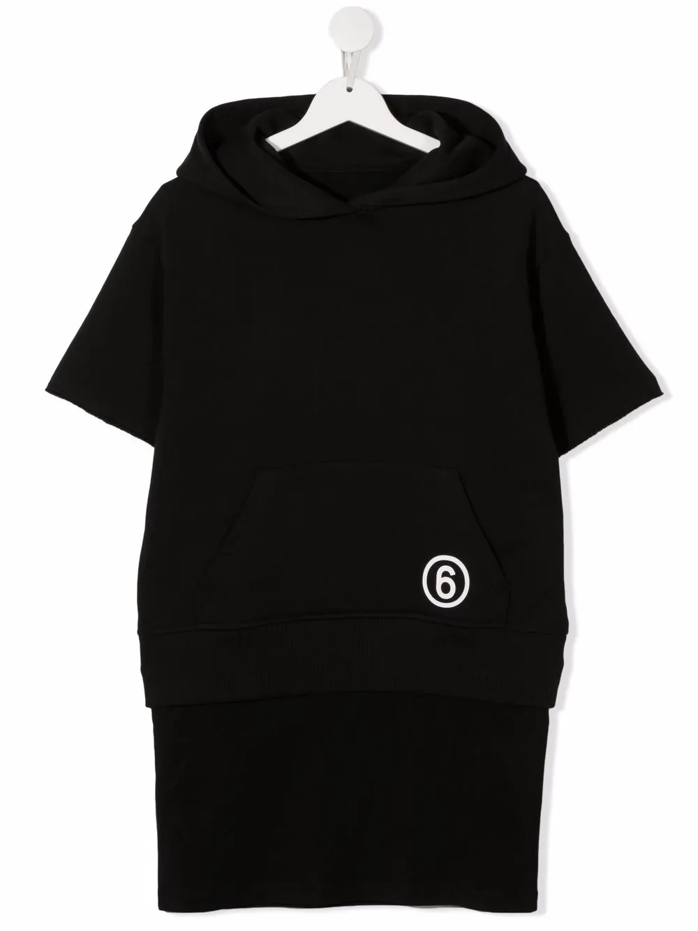 

MM6 Maison Margiela Kids vestido con capucha y logo - Negro