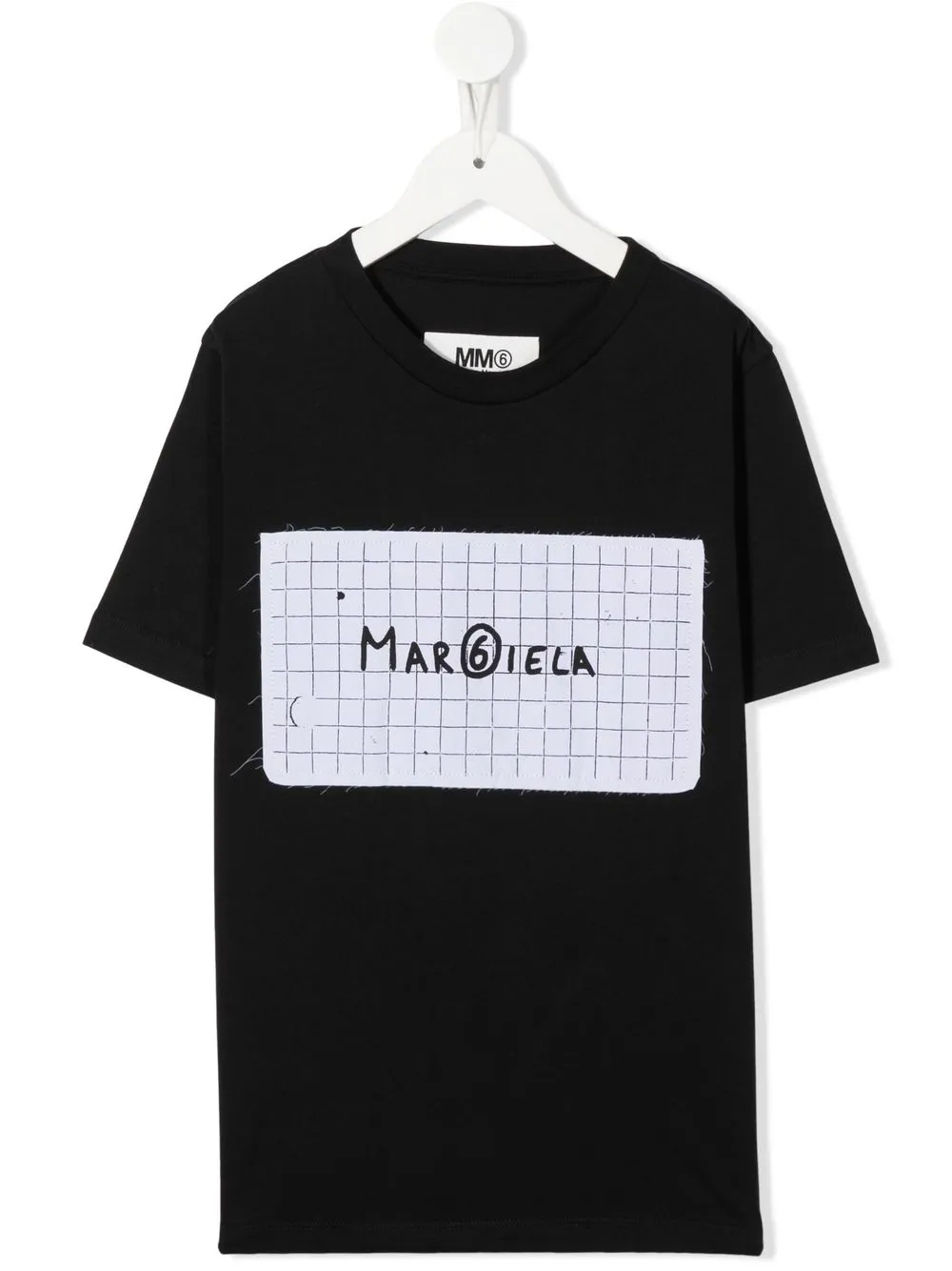 

MM6 Maison Margiela Kids frayed logo-patch T-shirt - Black