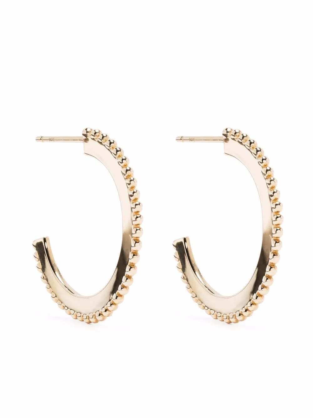 

ZAHAVA 10kt yellow gold large dotted hoop earrings