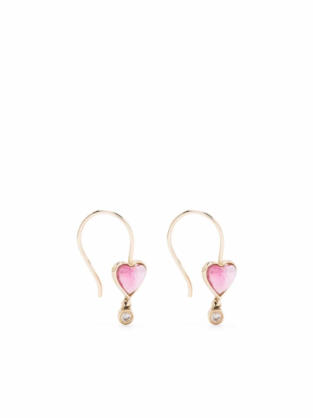 

ZAHAVA 10kt yellow gold Byrdie Heart Earrings