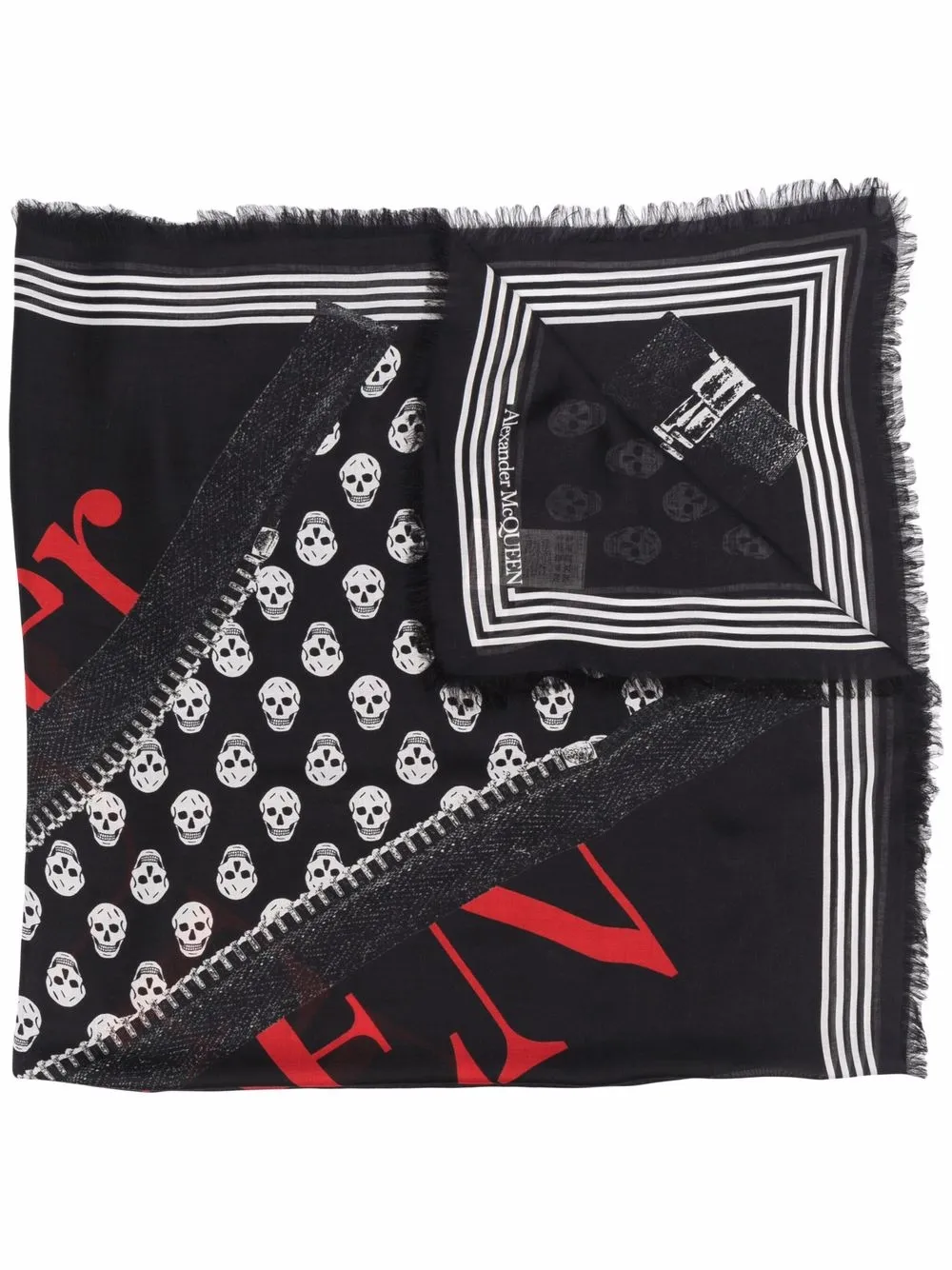 

Alexander McQueen mascada con motivo Skull - Negro
