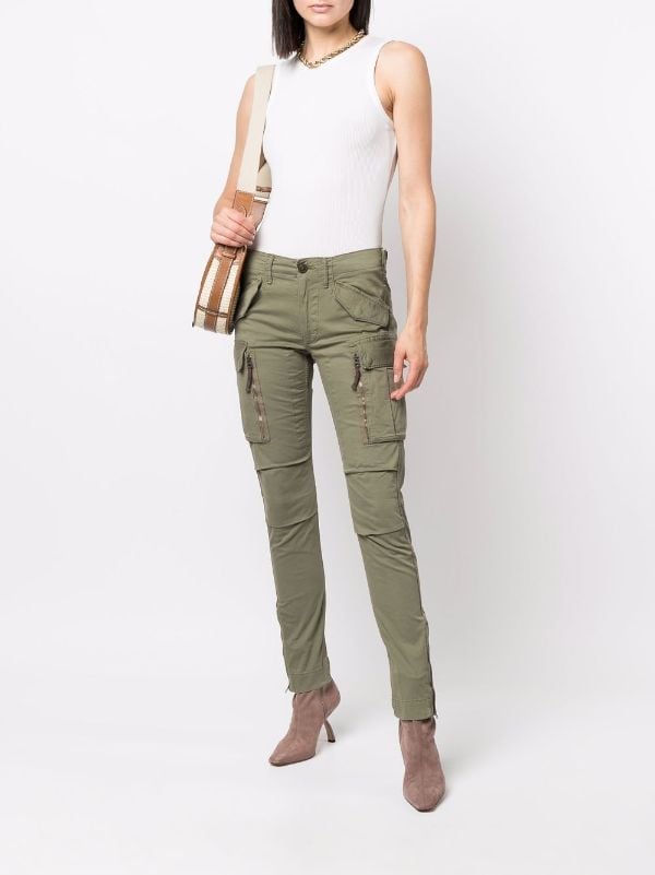 Petite Black Ruched Skinny Cargo Trousers  PrettyLittleThing