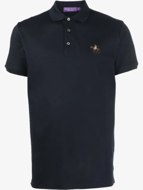 Ralph Lauren Purple Label embroidered logo polo shirt