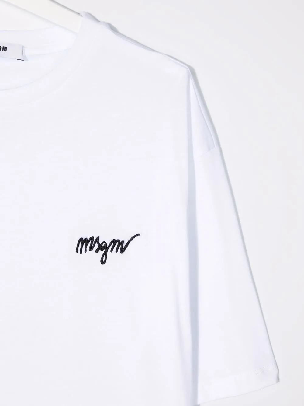 фото Msgm kids футболка с вышитым логотипом