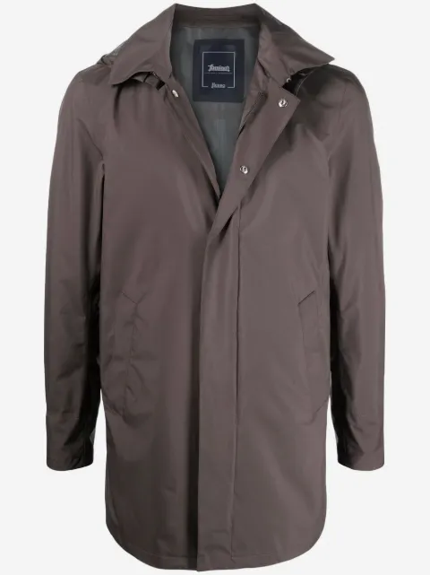 Herno hooded zip-up raincoat