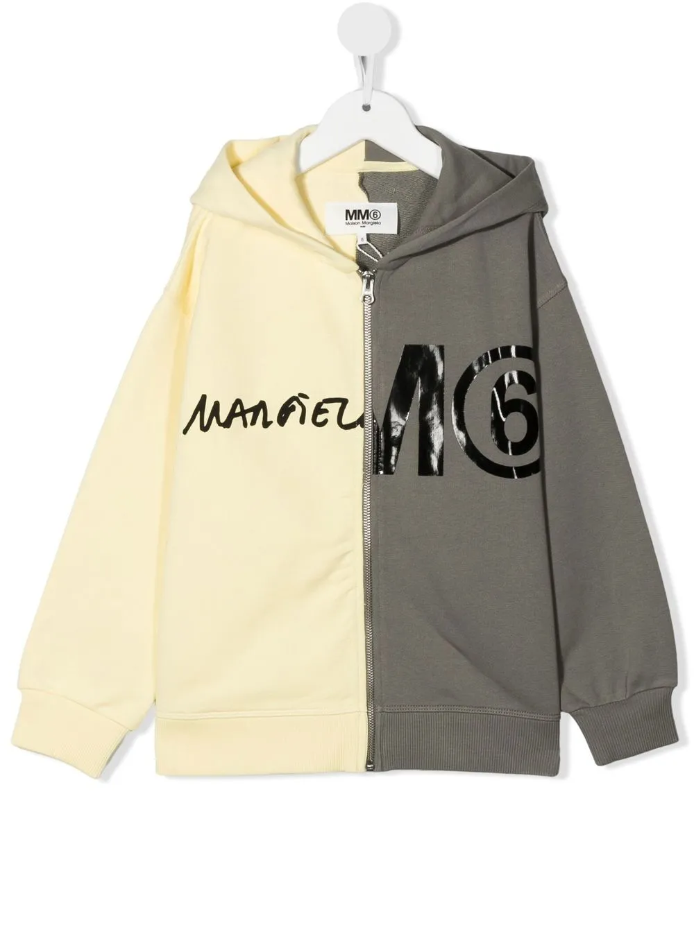 

MM6 Maison Margiela Kids TEEN colour-block zip-up hoodie - Yellow