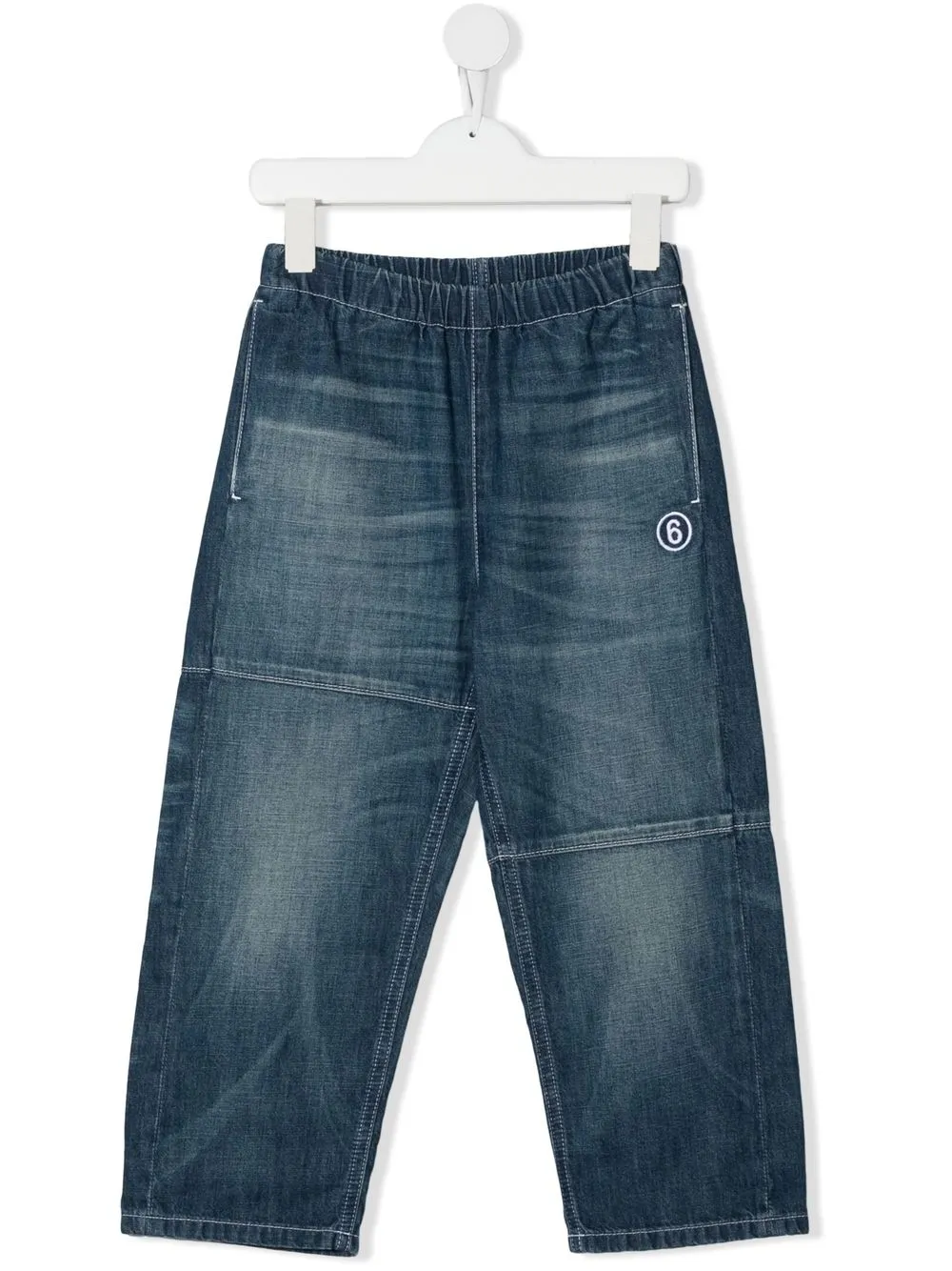 

MM6 Maison Margiela Kids jeans rectos con tiro alto - Azul