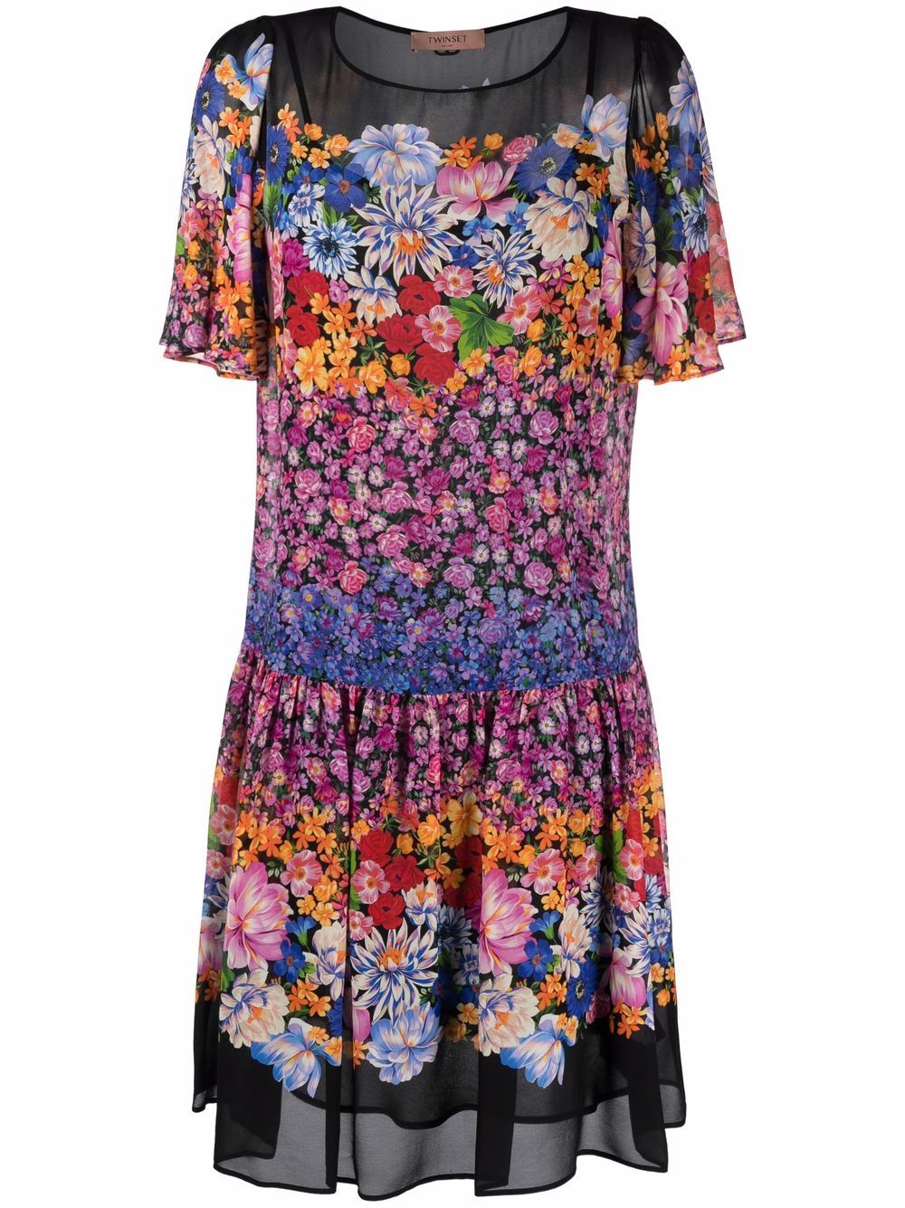 фото Twinset короткое платье с цветочным принтом