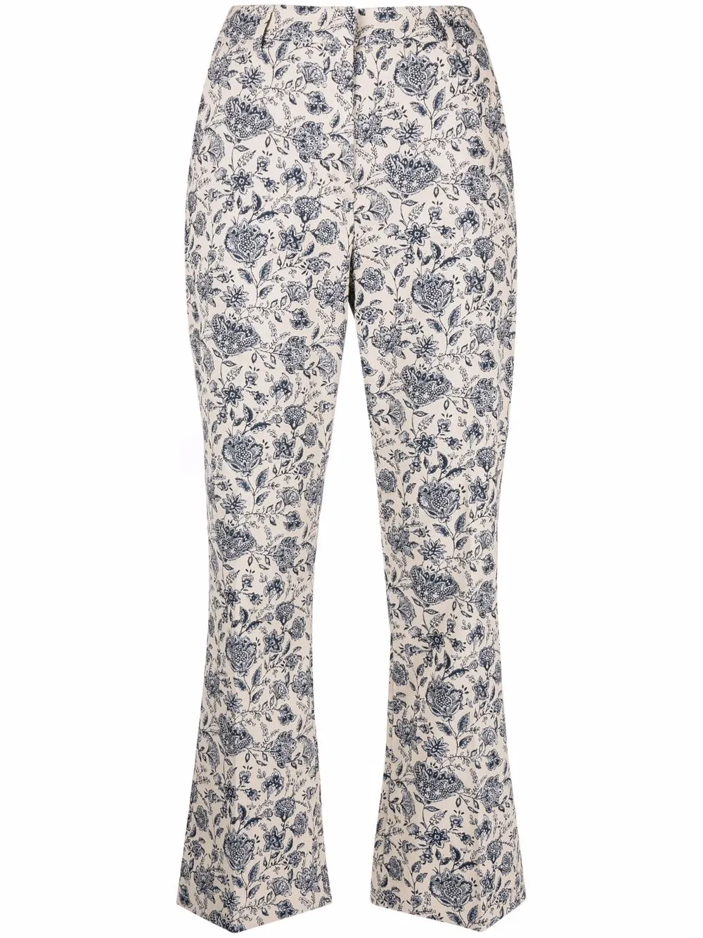 

PINKO floral-print cropped trousers - Neutrals