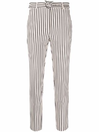 Buy Crimsoune Club Black  White Striped Trousers for Women Online  Tata  CLiQ