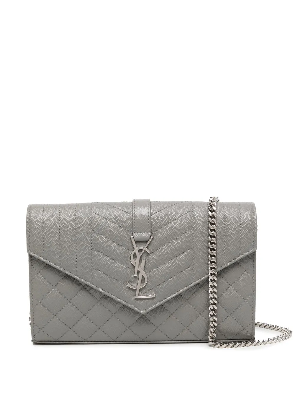 

Saint Laurent bolsa crossbody con placa del logo - Gris