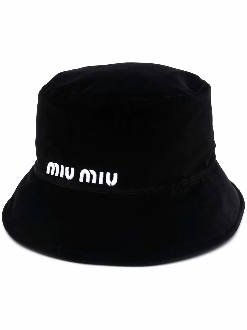 Miu Miu embroidered-logo bucket hat – Black