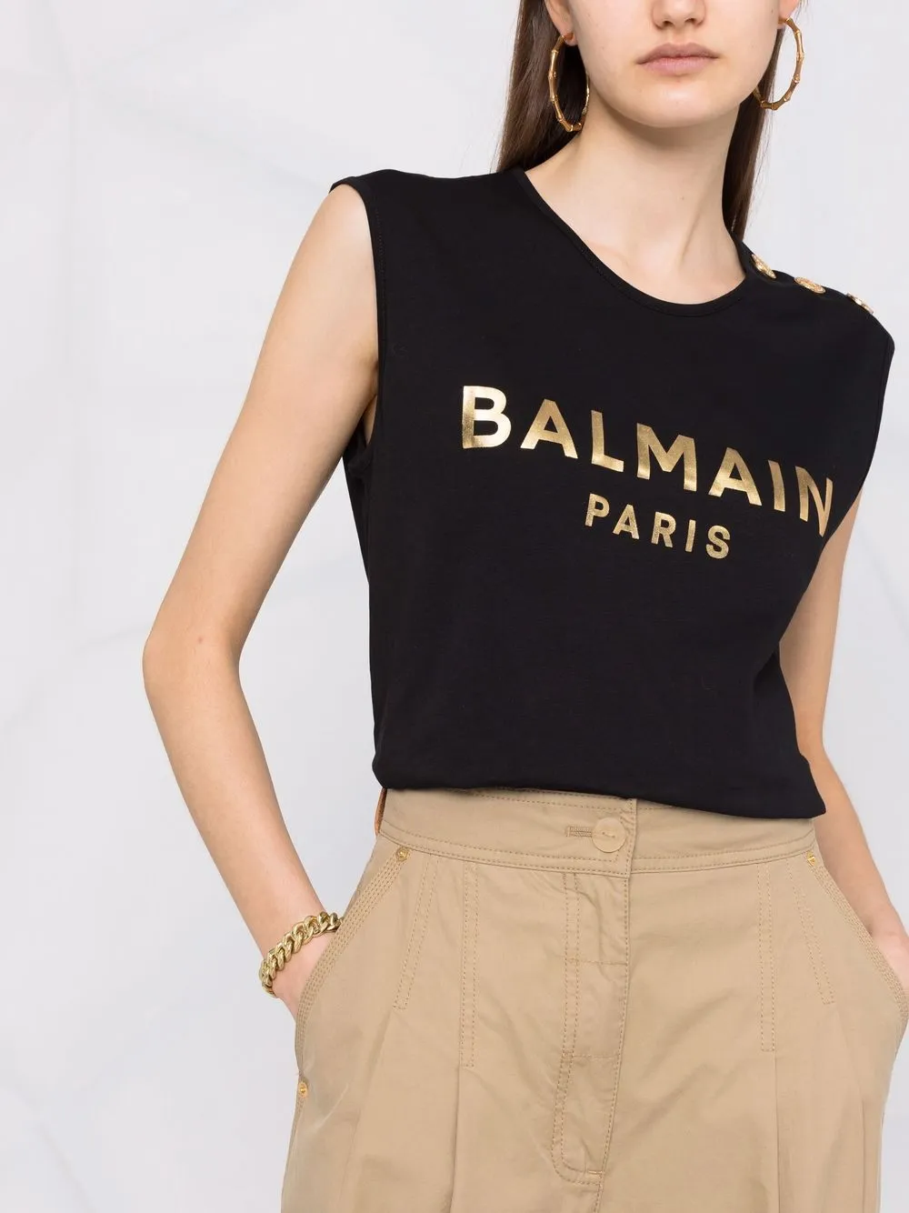 фото Balmain топ с логотипом