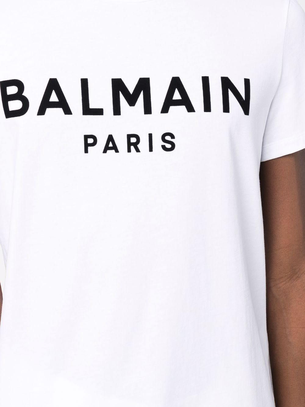 Balmain flocked-logo T-shirt - Farfetch