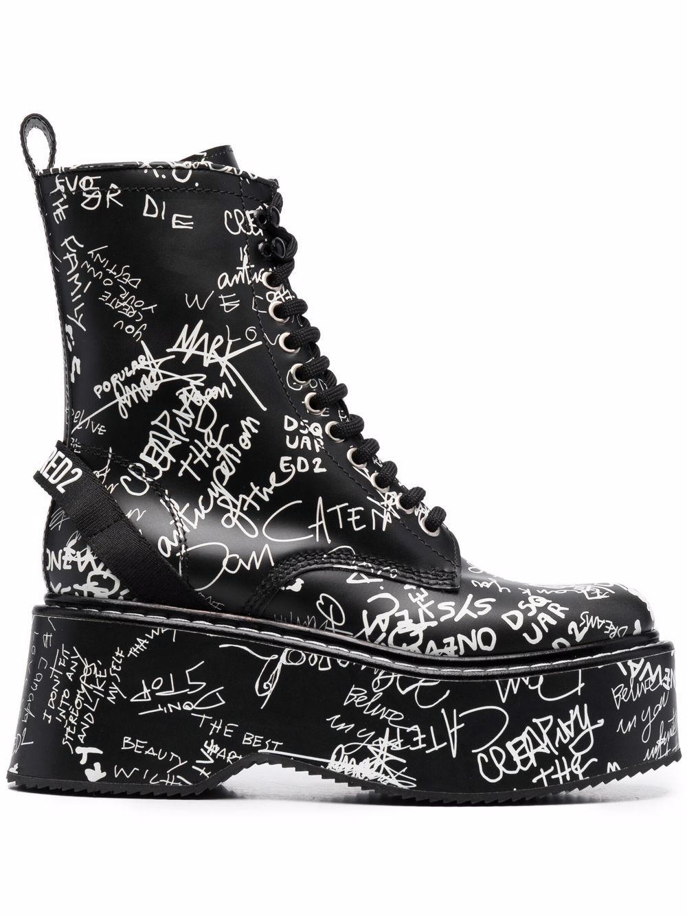 logo-print lace-up boots