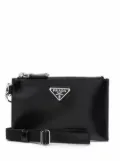 Prada logo plaque zip-up wallet - Black