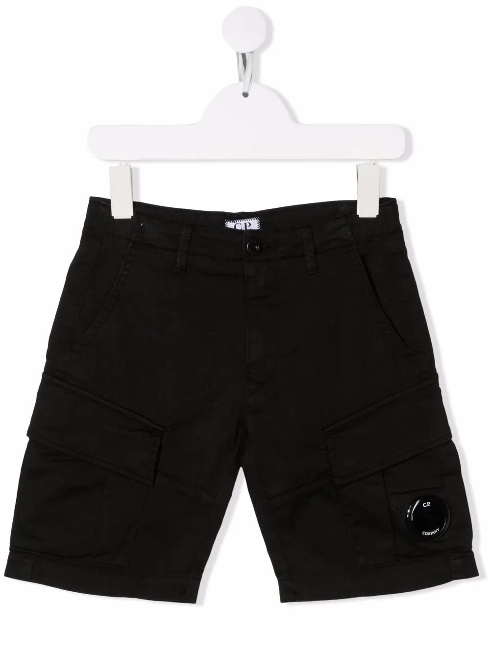 

C.P. Company Kids shorts chino con parche del logo - Negro