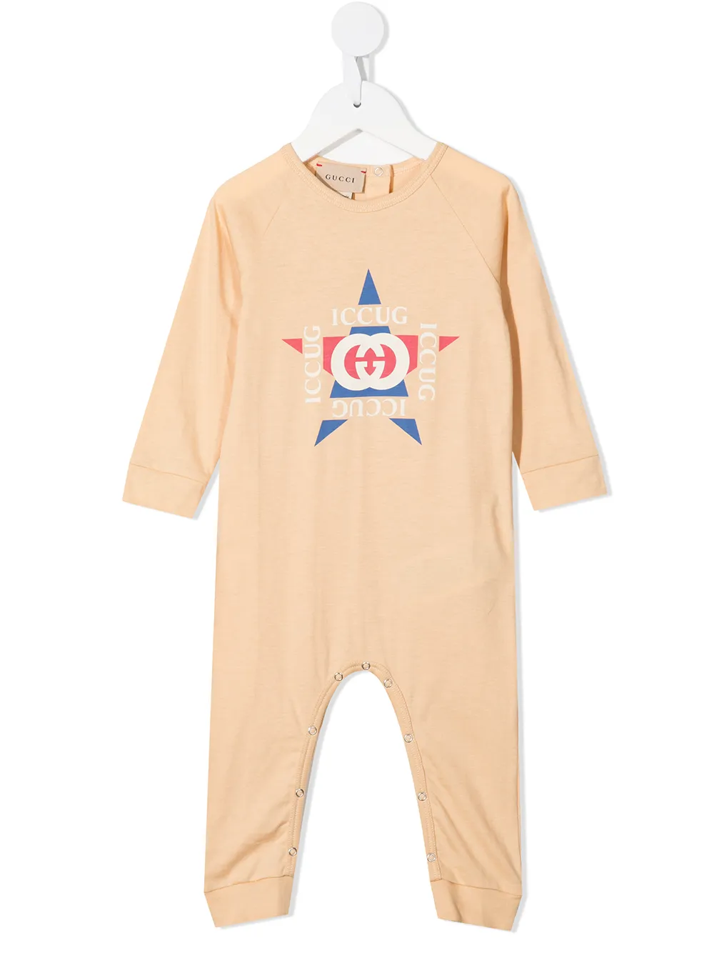 

Gucci Kids logo print babygrow - Neutrals