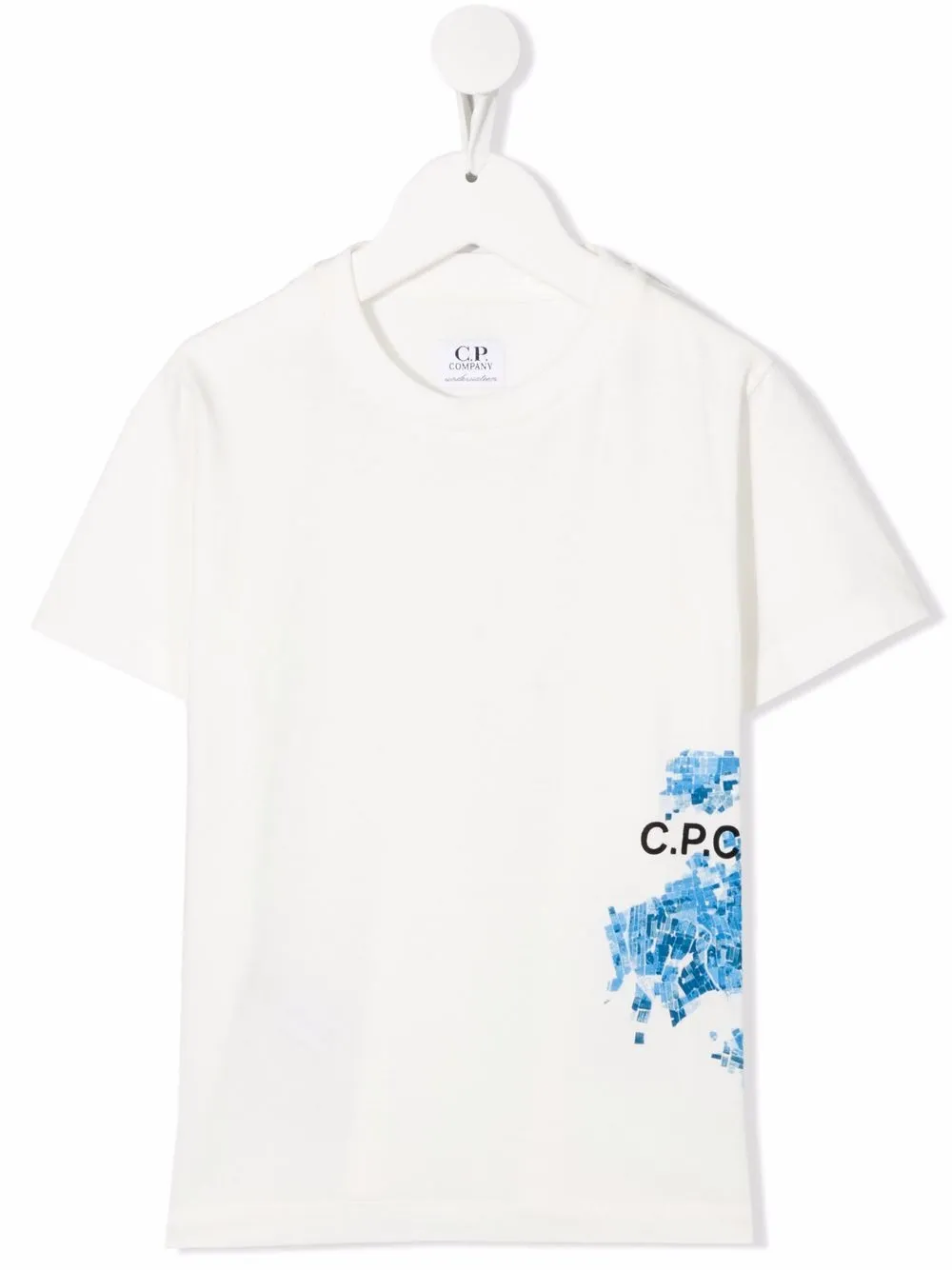 

C.P. Company Kids playera cuello redondo con logo - Blanco