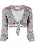 Chiara Ferragni floral-print cropped wrap top - Pink