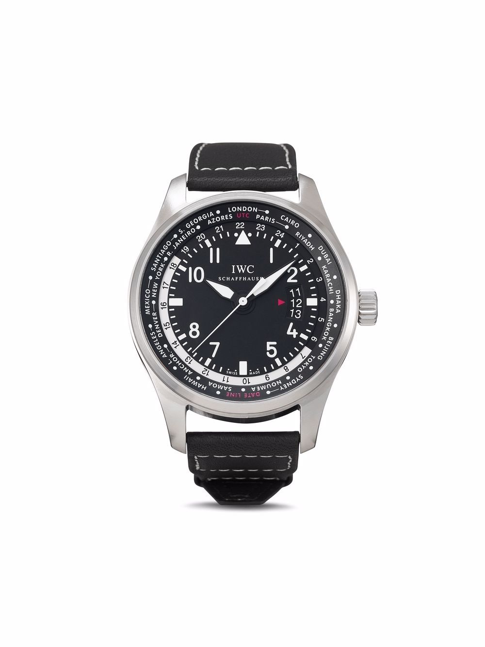 фото Iwc schaffhausen 2014 pre-owned pilot's watch worldtimer