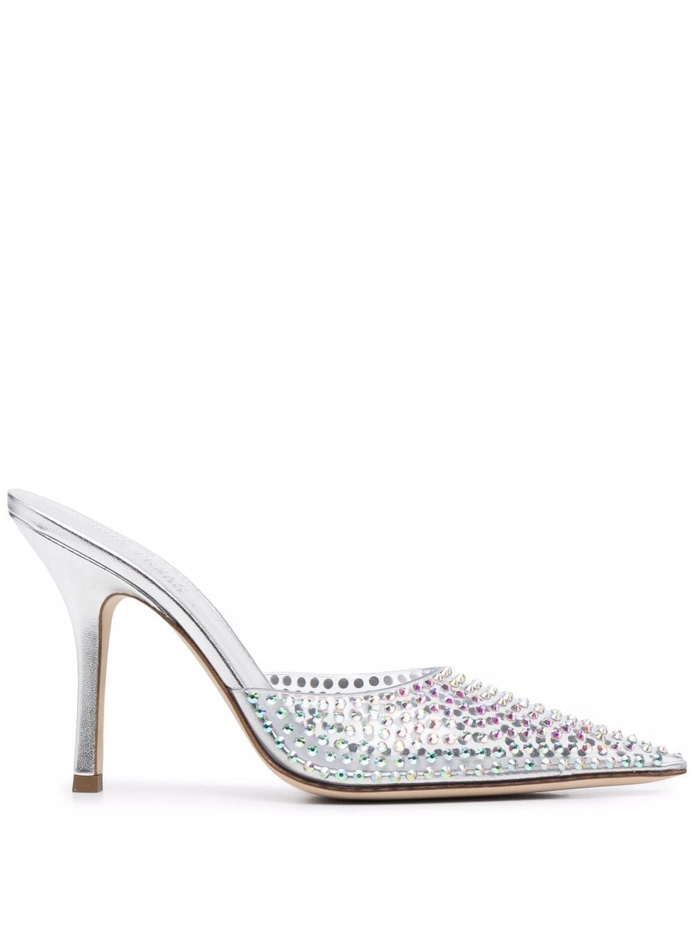 pointed-toe crystal-studded pumps