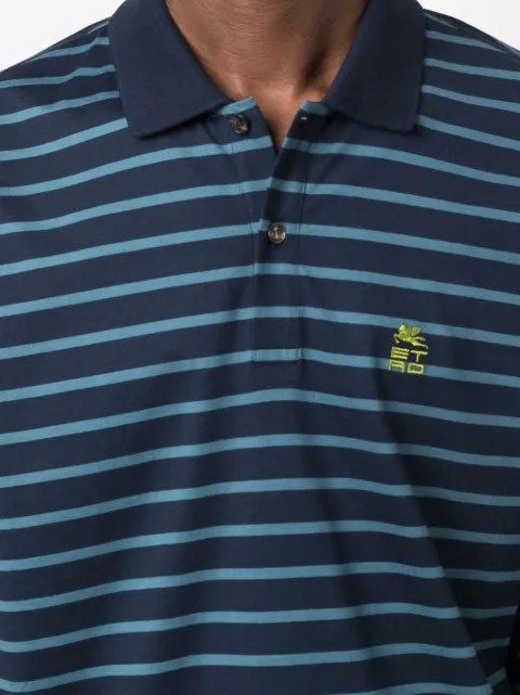 ETRO Logo Embroidered Striped Polo 