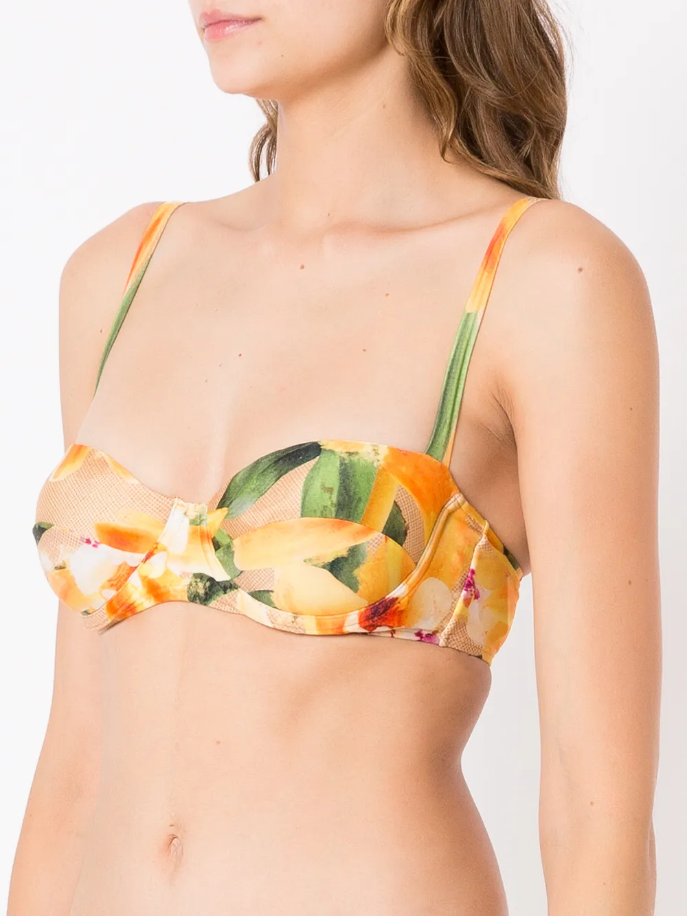 Lenny Niemeyer Floral-print Bikini Top In Yellow