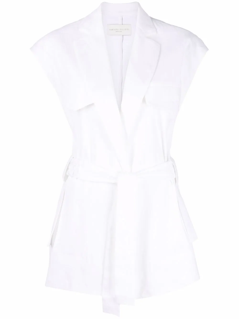 

Fabiana Filippi tie-waist sleeveless jacket - White