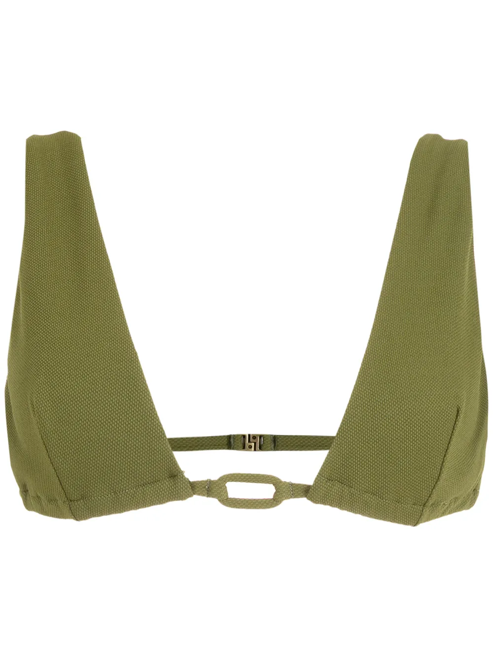 Lenny Niemeyer Ring-embellished Bikini Top In Green