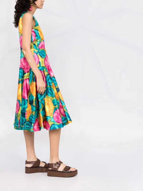 Shop Marni floral-print dress with 