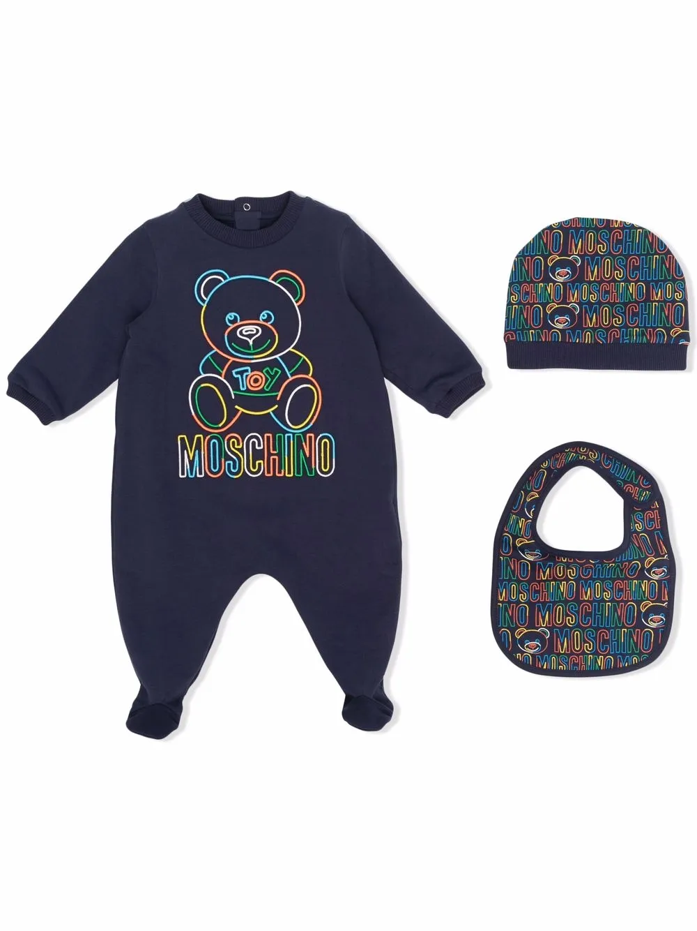 

Moschino Kids pijama con bordado Teddy Bear - Azul