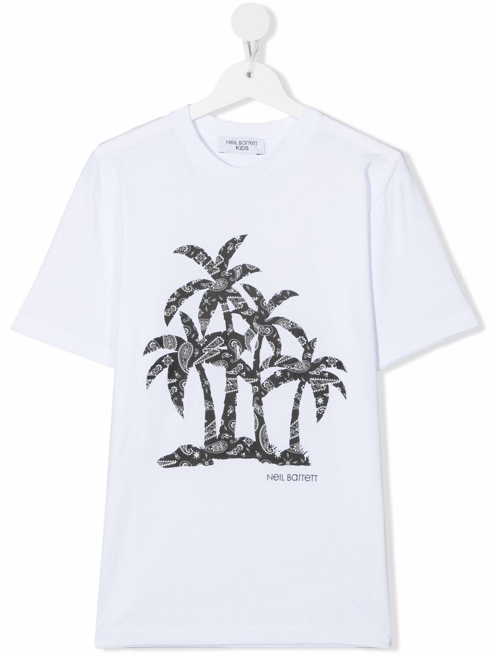 фото Neil barrett kids teen palm-print short-sleeve t-shirt