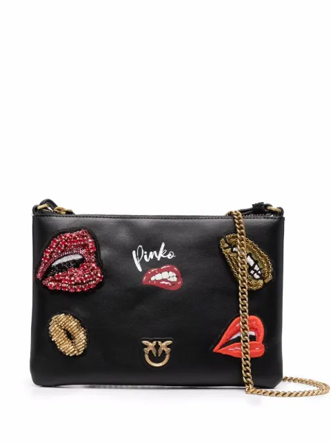 Pinko embellished leather clutch bag