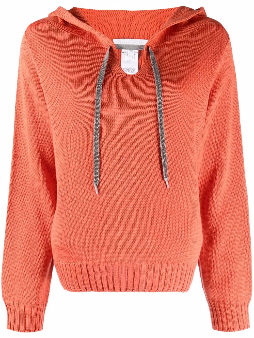 

Fabiana Filippi hoodie con cordón - Naranja