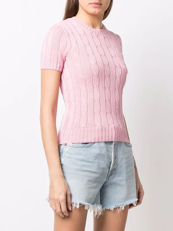 Shop Polo Ralph Lauren cable-knit short 