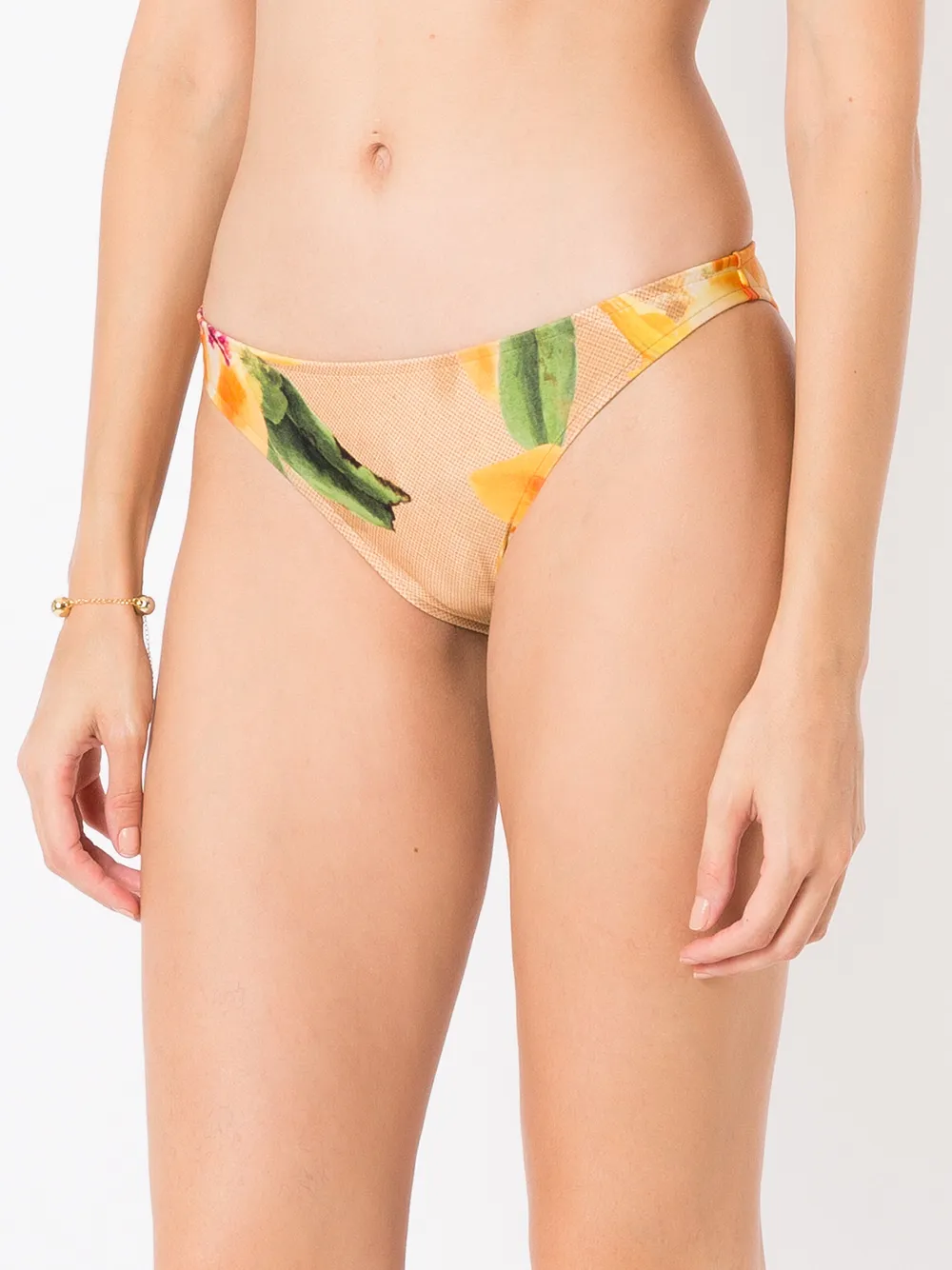Lenny Niemeyer Vic Floral-print Bikini Bottoms In Yellow