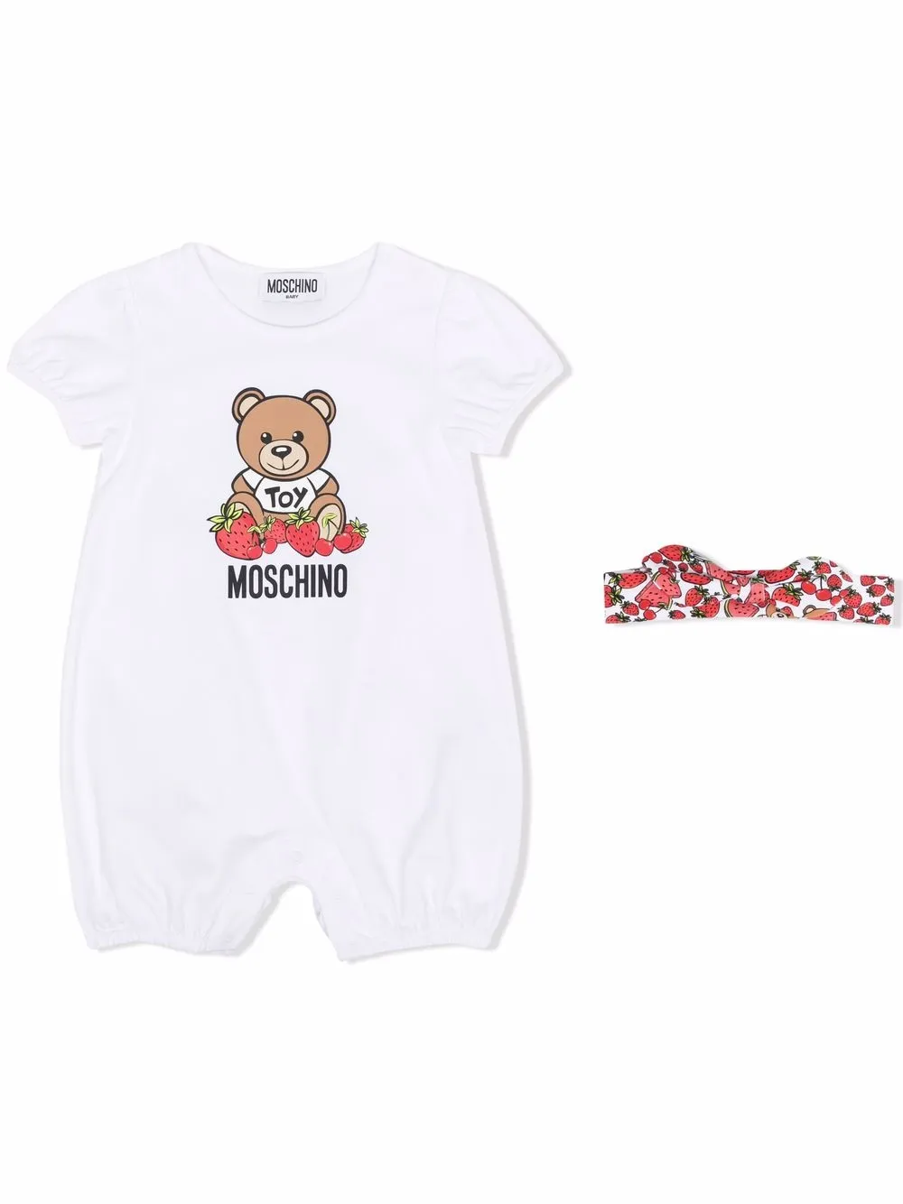 

Moschino Kids Teddy Bear print shorties - White