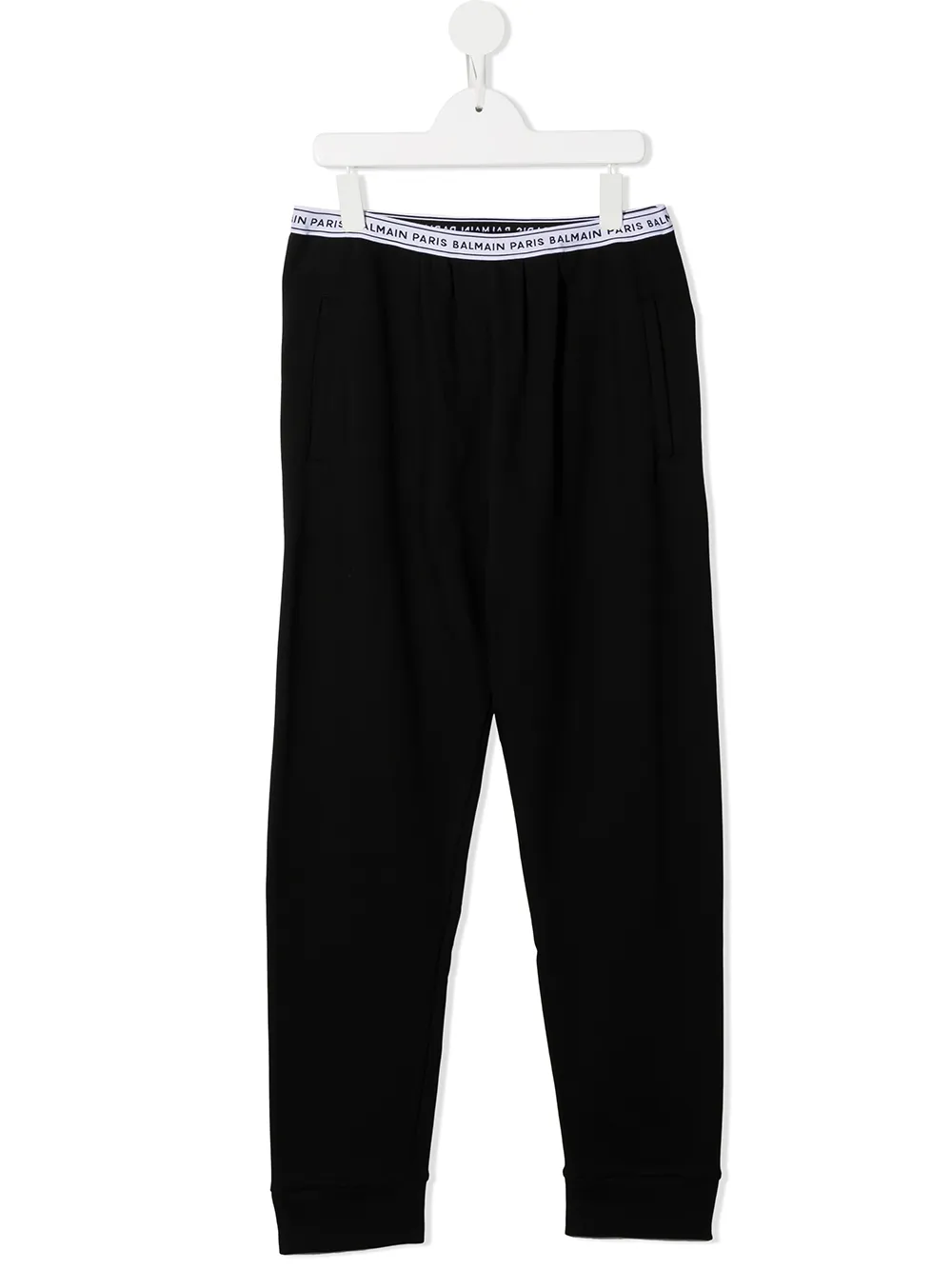 

Balmain Kids pants con logo en la pretina y logo - Negro