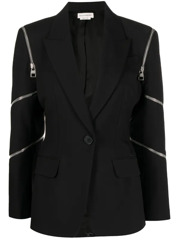 zip detail blazer