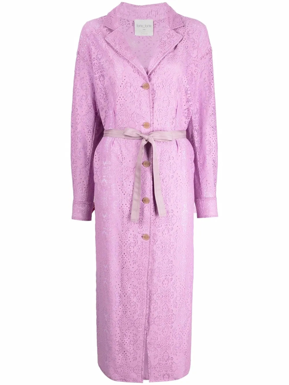 

Forte Forte vestido camisero de encaje - Morado
