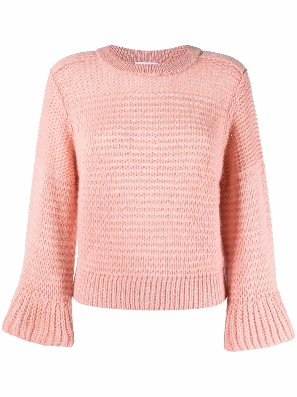 

See by Chloé bell-sleeve open knit jumper - Pink