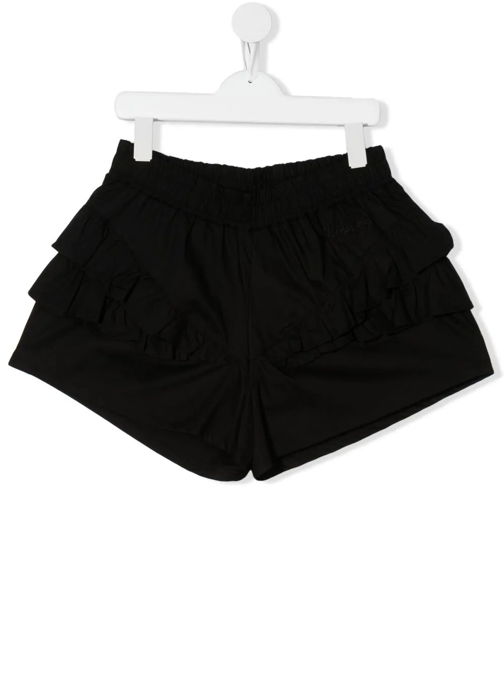 

Pinko Kids shorts con detalle de volantes - Negro